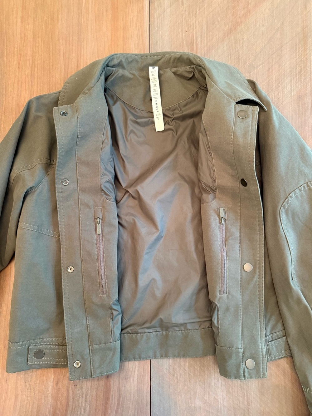 NWOT Cotton Shirt Jacket Medium Olive Size 6 - Picture 11 of 11